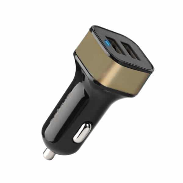 24W 4.8A Dual USB Travel Car Charger  CC340 Gold